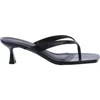 Priscila - Tamanco Feminino Preto Salto Fino de Dedo Damannu Preto