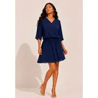 Vestido Curto Amazonia Vital Kaolin Viscose Azul - 1