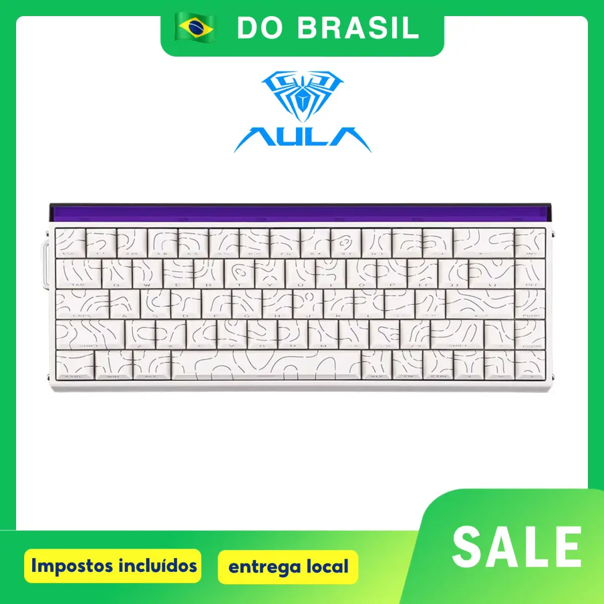 AULA HERO 68HE Teclado com interruptor magnético Gatilho rápido 8K Retorno Esports Gamer Teclado RGB Teclado para jogos com fio
