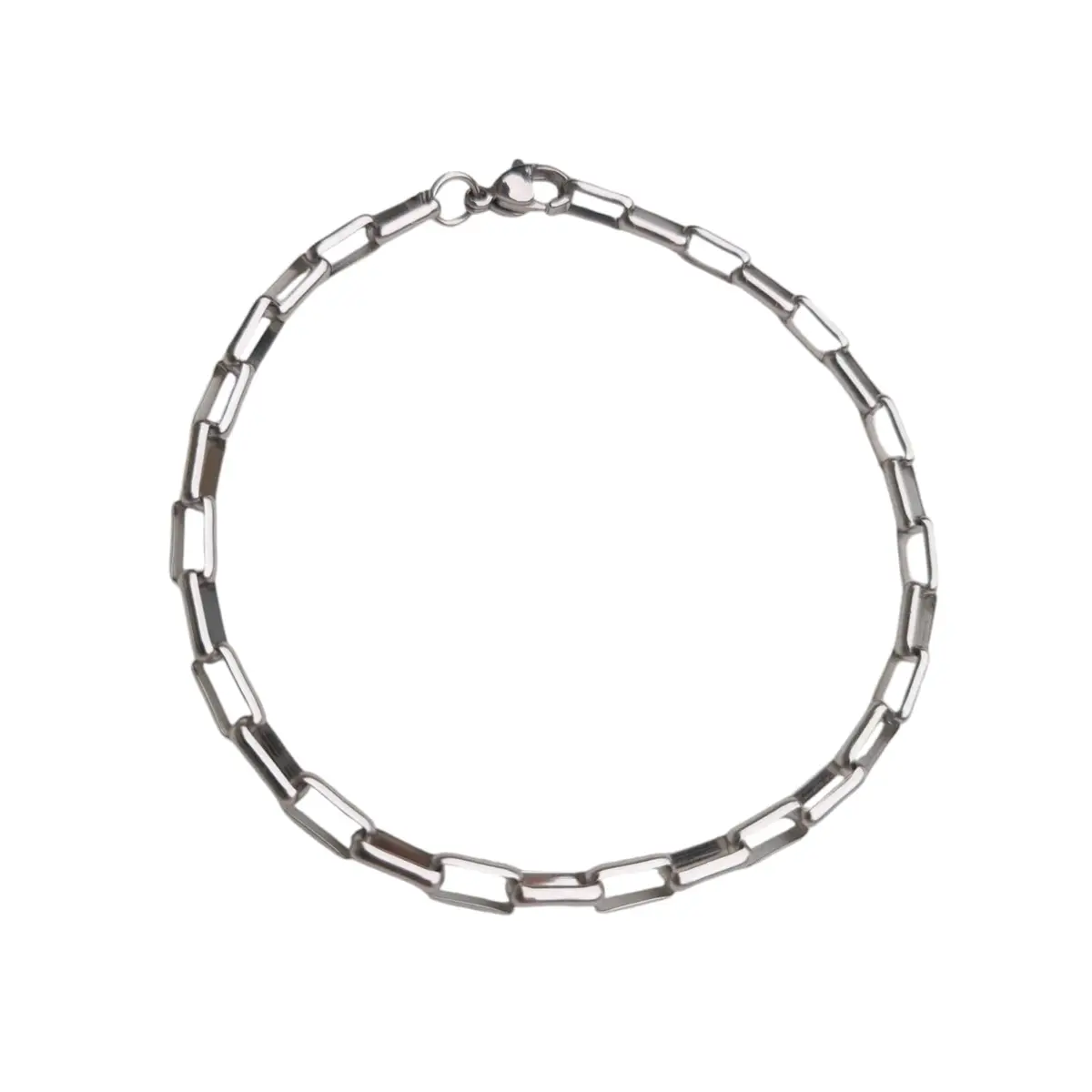 Pulseira Corrente Tipo Tijolinhos de Aço Inoxidável Cirúrgico Antialérgico