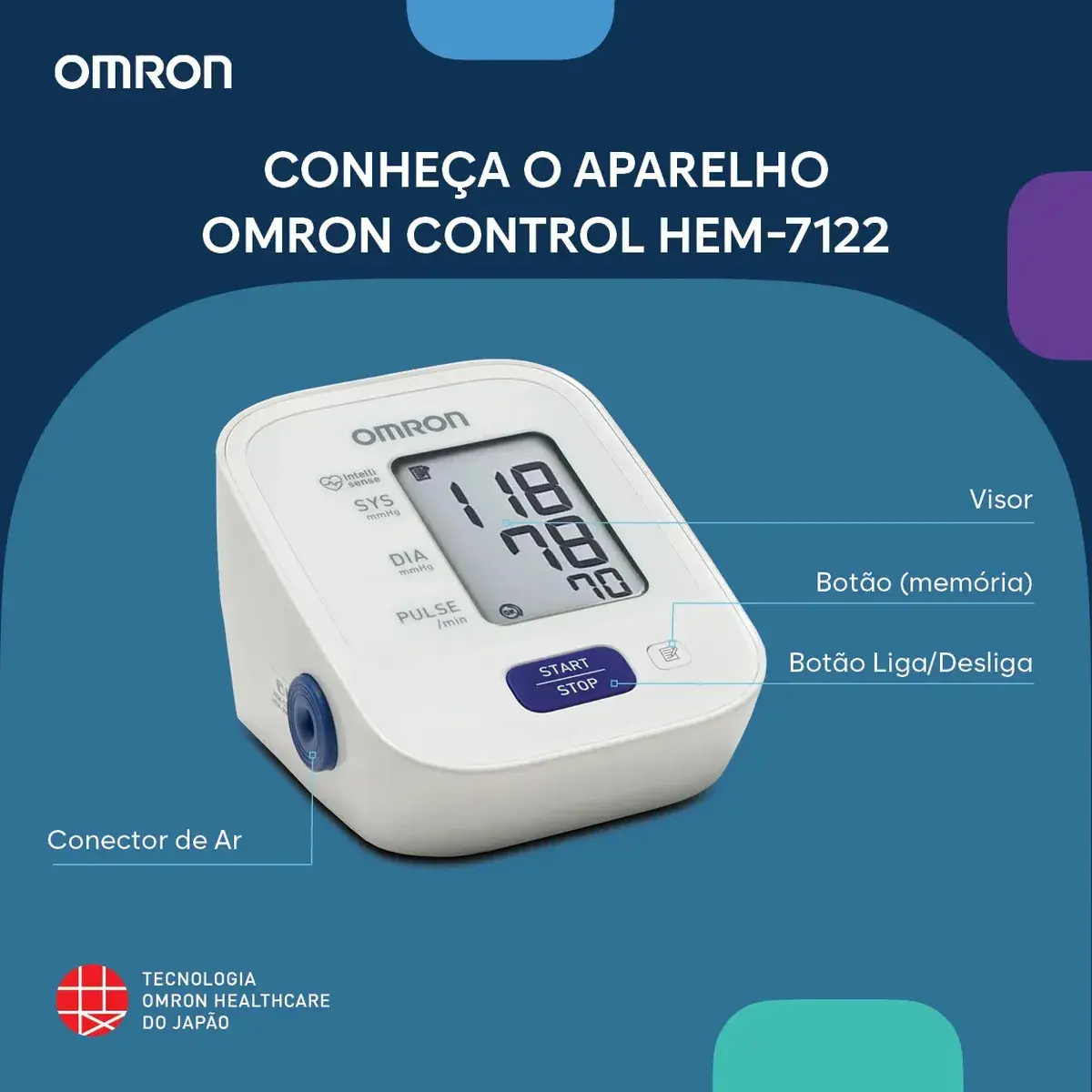 Monitor De Pressão Arterial De Braço Comfort Hem-7122 Omron Cor Branco thumbnail 2