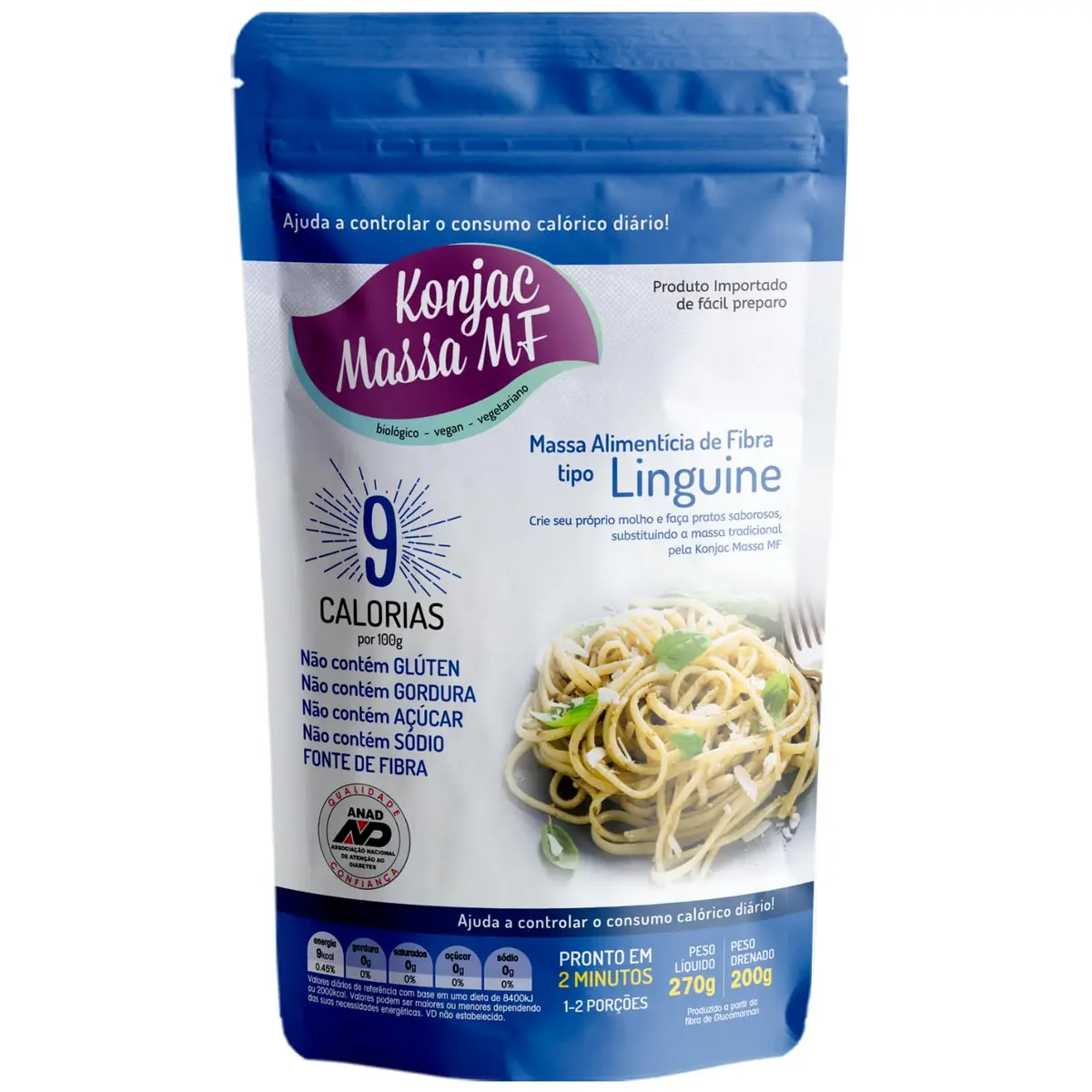 Macarrão Linguine Zero Carboidrato Konjac Massa MF 270g - 1