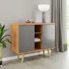 Buffet Viero Ulisses com 2 portas e 4 prateleira - 101cm de largura - Mel e Cinza