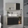 Gabinete de Banheiro 80cm com Puxador de Alumínio - 1