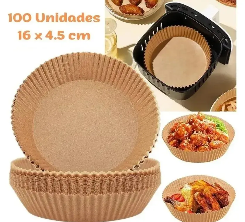Pacote 200 Air Fryer Paper Vhex Non-Stick Liner Air Fryer