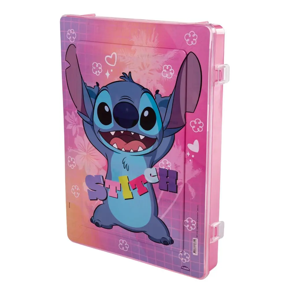 Plasútil Pasta Organizador Plástico de Documentos Stitch com Travas - Azul - 1