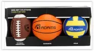 Kit Mini Bolas Esportivas Adams com 3 Unidades – Basquete, Futebol Americano e Vôlei - 1