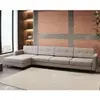Sofá 4 Lugares Living com Chaise Esquerdo Pé Palito Linho Cotton Cru - Off White - 1