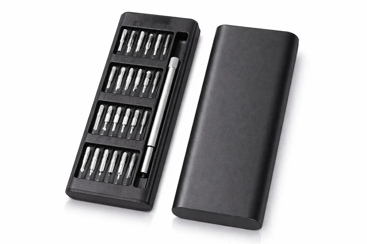Kit de Chaves de Precisão Magnéticas 24 em 1 com Estojo Compacto Ferramentas Profissionais para Celular, Notebook, Eletrônicos, Relógios e Reparos de Precisão - 1