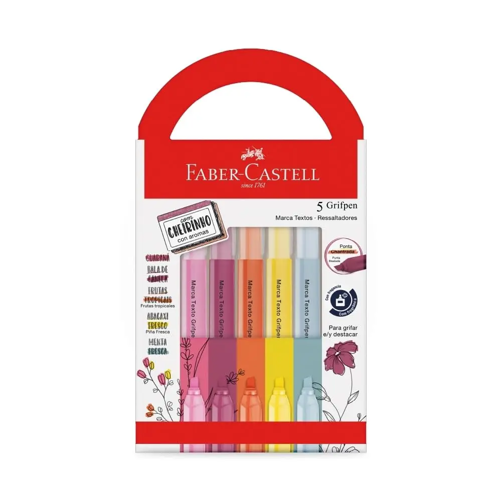 Marca-texto Grifpen com Cheirinho Faber-Castell, Revigora & Energiza - MT/ES5REZF - 1