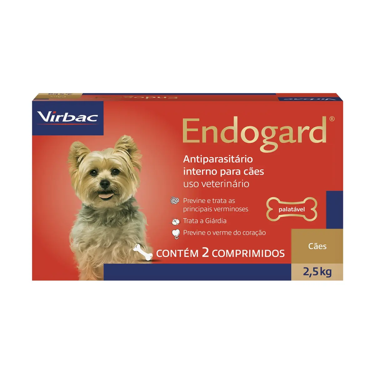 Virbac Endogard Vermífugo para Cães até 2,5 kg com 2 Comprimidos | Vermífugo, Tratamento, Cães, Vermes, Virbac - 1