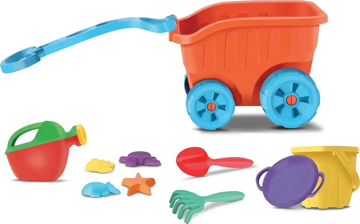 Carriola De Praia, Balde, Regador, Forminhas Divertoys 8087 - 1