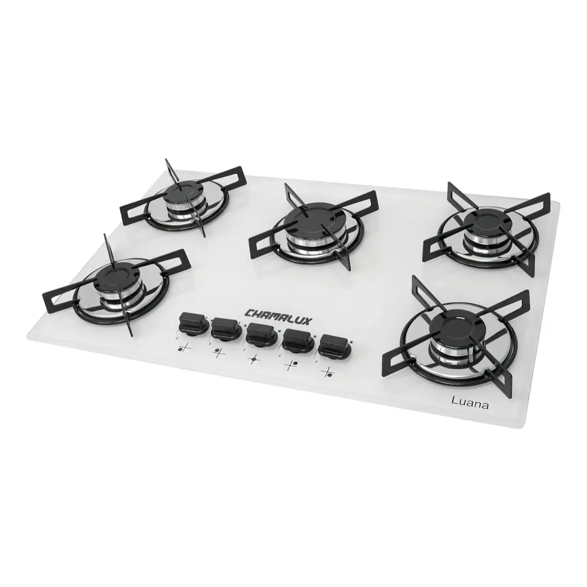 Cooktop 5 bocas Chamalux ultra chama branco Bivolt Trempe de Chapa