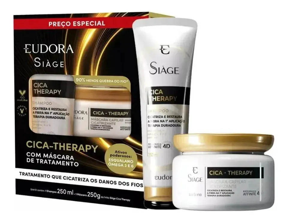 Kit Eudora Siage Cica-Therapy Shampoo 250ml + Máscara 250g - 1