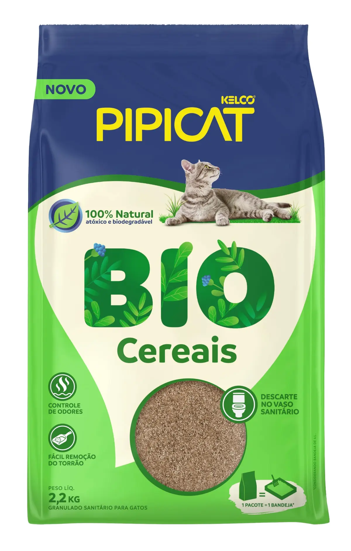 Pipicat Granulado Sanitário BIO CEREAIS 2,2KG - 1