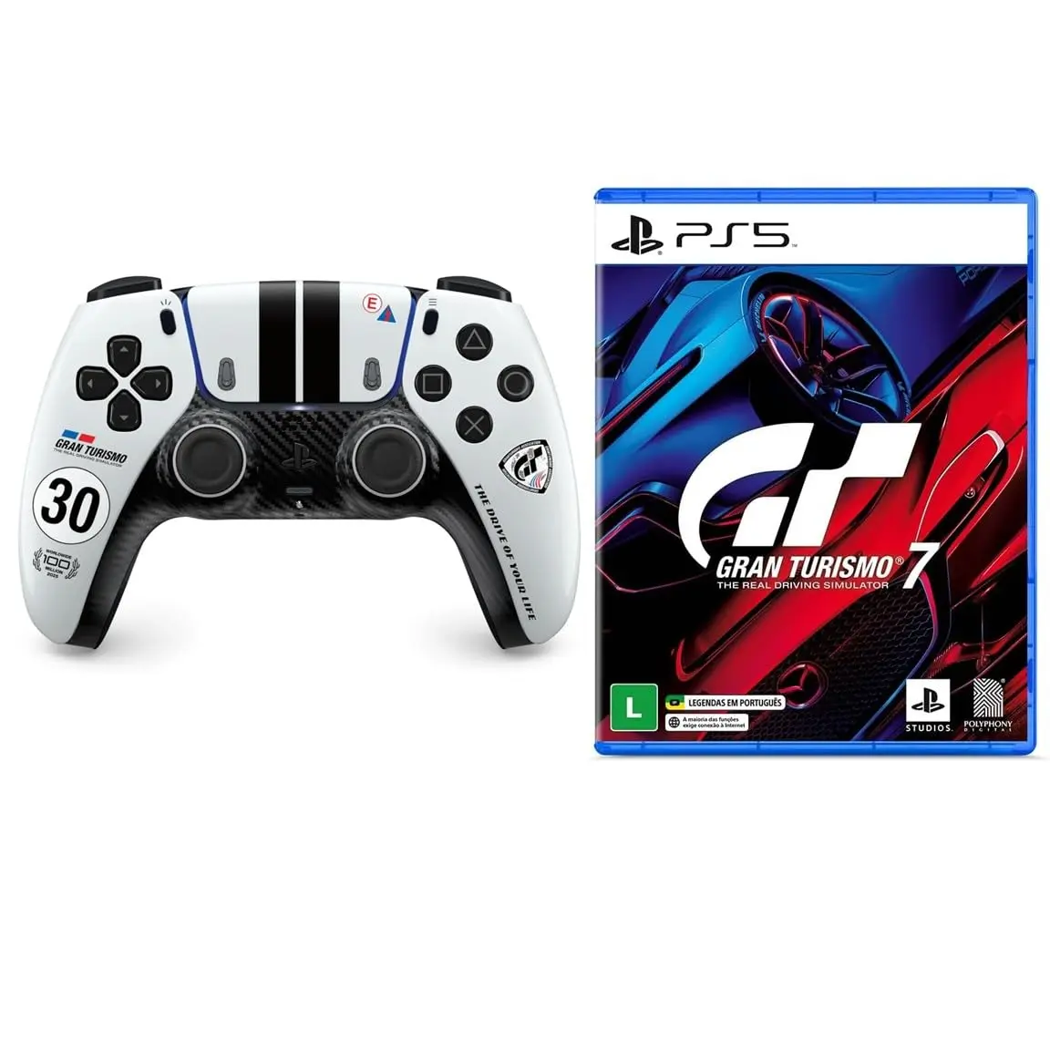Bundle Controle sem fio DualSense® Edição Limitada Gran Turismo + Jogo Gran Turismo 7 - PlayStation 5