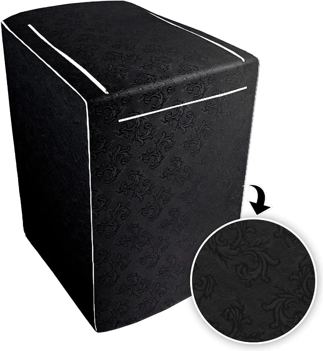 Capa Protetora Maquina De Lavar Roupas Flanelada (Preto Tamanho M) - 1