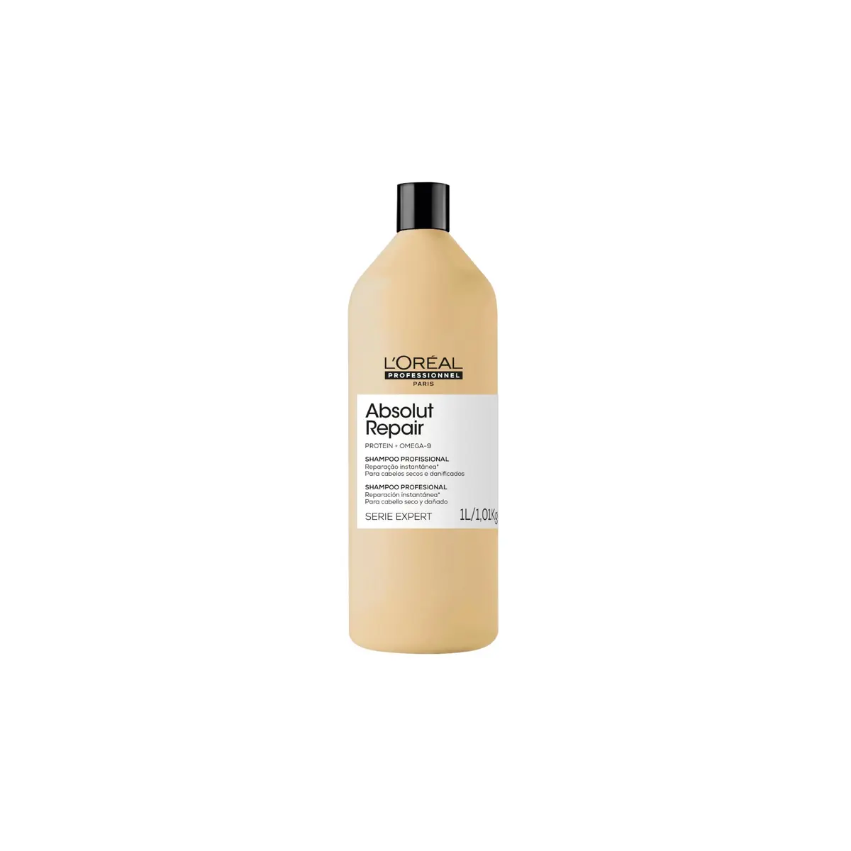 Shampoo L’Oréal Professionnel Absolut Repair Serie Expert, 1L | Com Proteína e Quinoa Dourada para cabelos danificados e secos