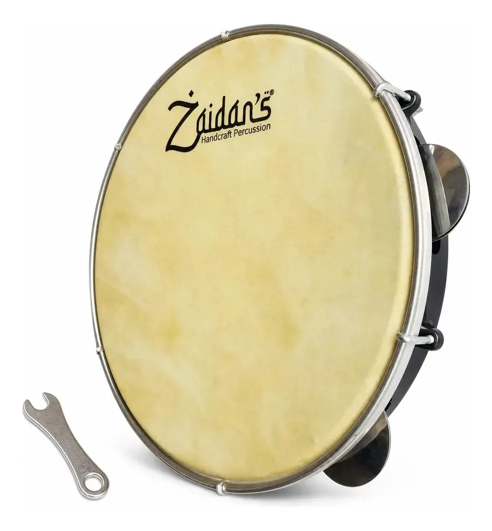 Pandeiro Pele De Couro Animal Caprino Profissional 10 " Zaidan's Percussao Samba
