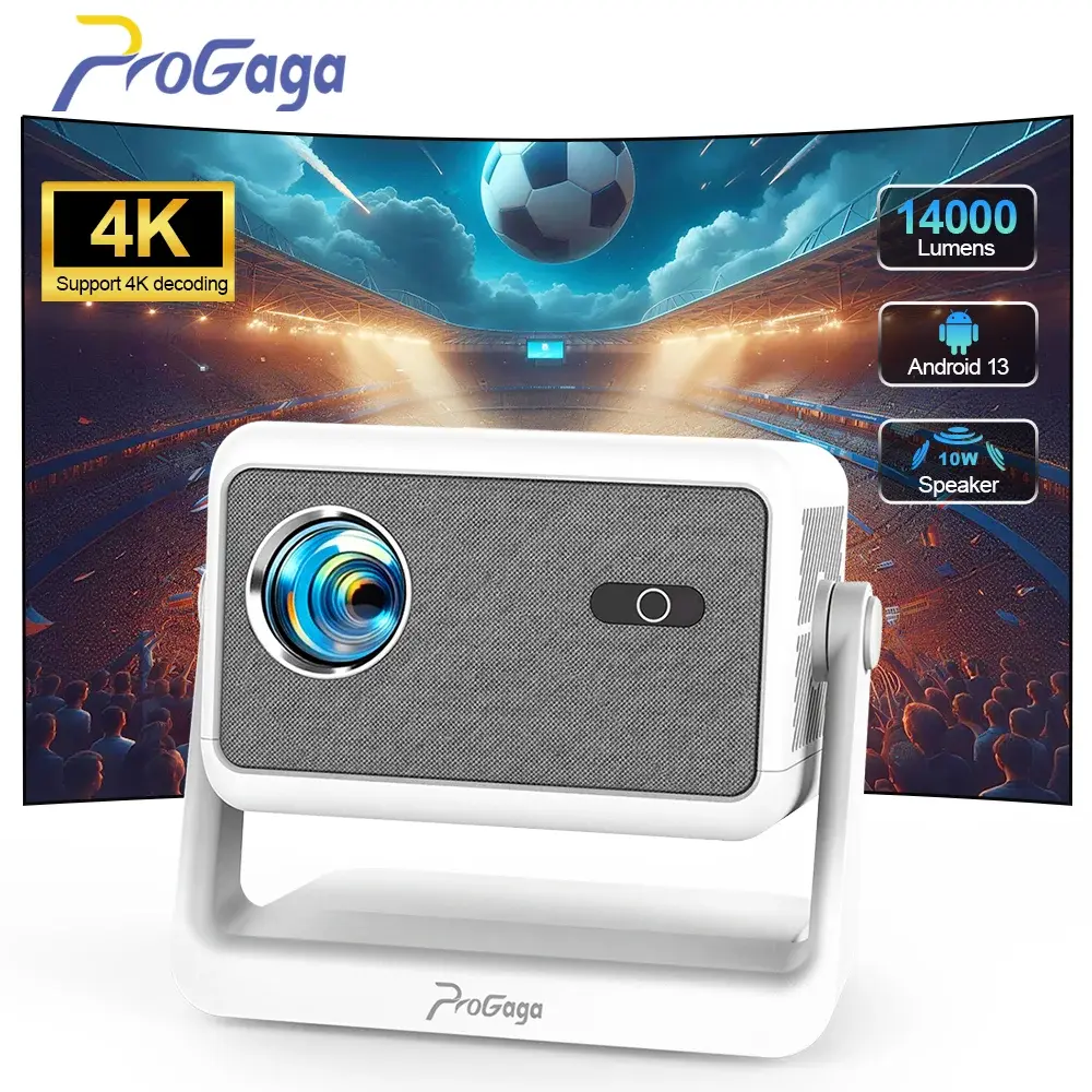 PROGAGA Projetor 1080P PG370 MAX Full HD 4K Android WiFi BT 14000 Lumens Projetor Smart Home Theater Projetor de Vídeo Portátil