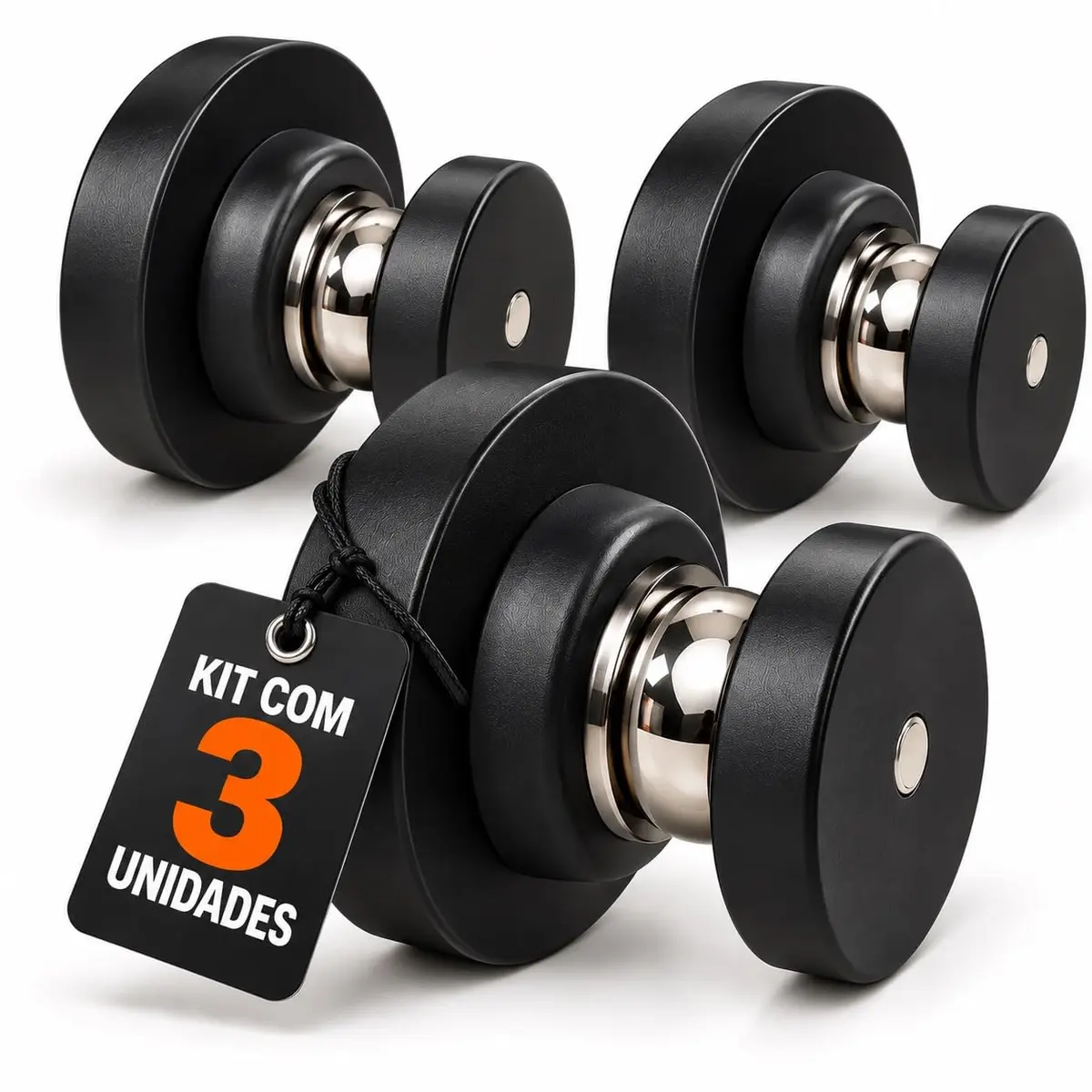 Trava Porta Magnético Adesivo Kit 3 Unidades Inox Protetor de Paredes Preto | Kit Econômico com 3 pares - Força magnética poderosa - Design discreto - Uso em qualquer tipo de porta