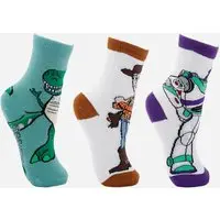 Kit de 3 meias infantil cano longo toy story colorido
