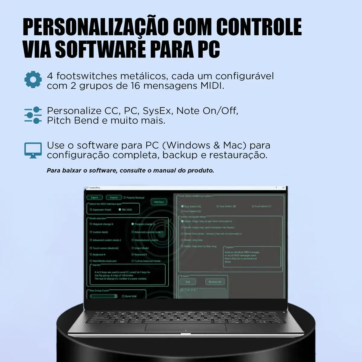 Controlador MIDI Sem Fio M-Vave Chocolate Plus 4 Teclas Bluetooth Preto thumbnail 6