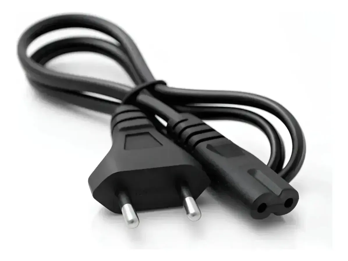 Cabo De Força Tipo 8 IEC C7 Bivolt Bipolar 1,5 metros Padrão Brasileiro Tv Notebook Monitor Videogame Fonte Energia Universal Conexão Segura Eletric Teck - 1