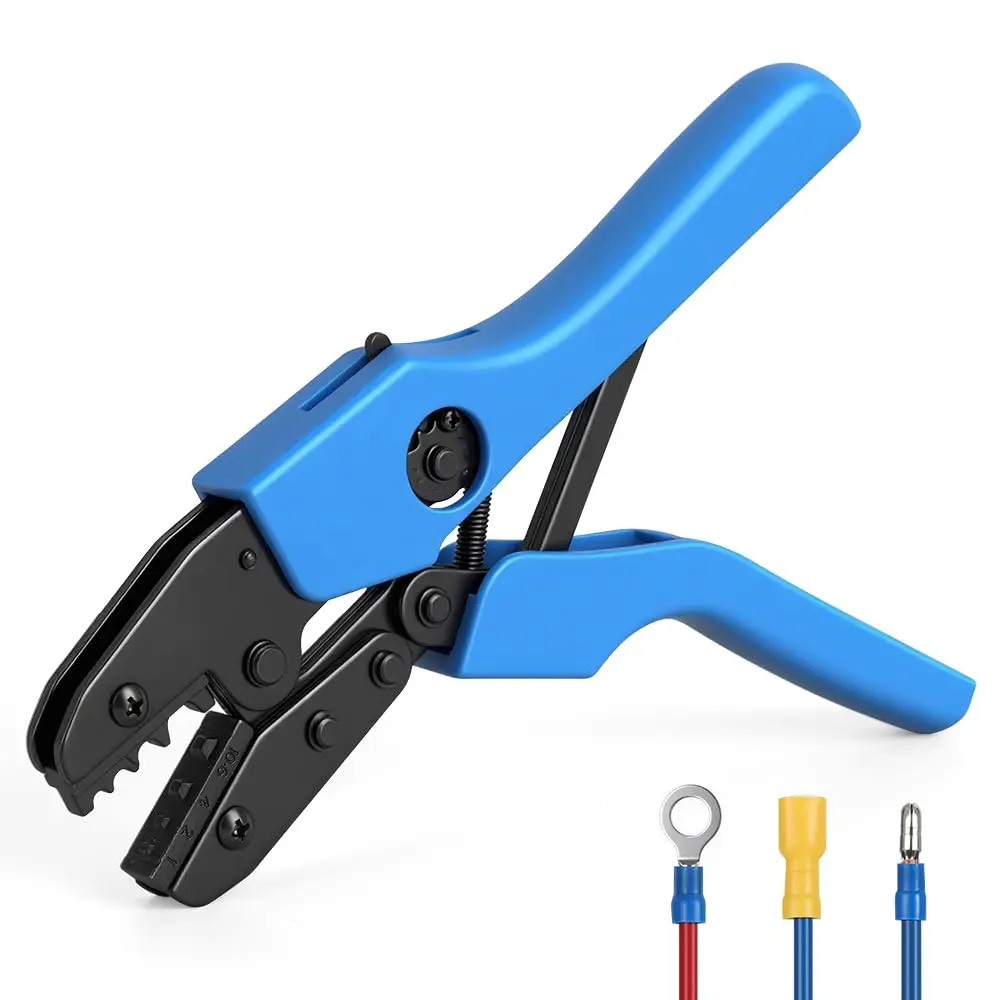 Alicate de Crimpar, Ferramenta de crimpagem para terminal não isolado, 1-10 mm², ferramenta de crimpagem de fios com catraca, crimpador de terminais de fios