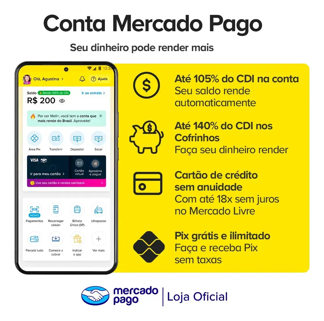 Maquininha De Cartão Smart 2 Mercado Pago Point Amarela Vivo 4g/Wifi/Nfc thumbnail 10