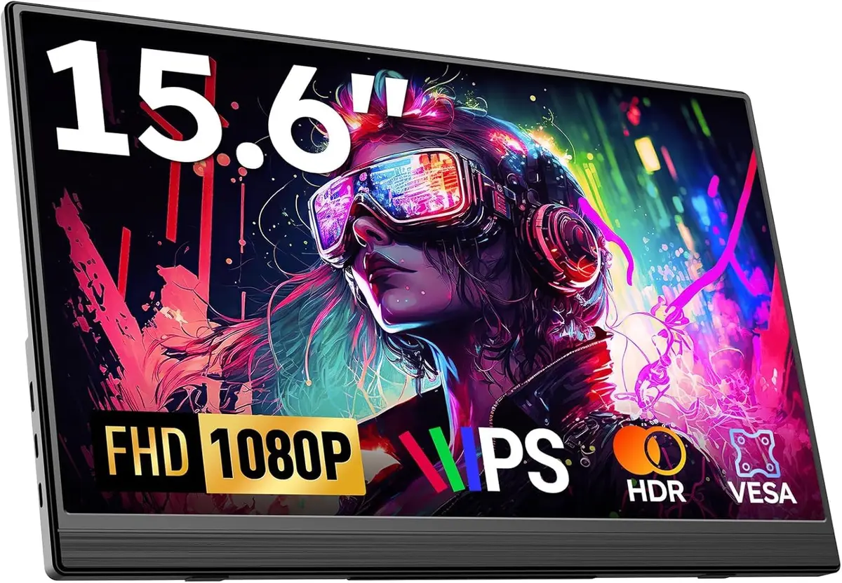 Bettdow Monitor Portatil 15,6'', FHD 1080P Monitor Portátil Conectado Com USB C Dupla/HDMI, IPS Extensor De Tela para Notebook com VESA e Suporte giratório de 90°, Plug and Play
