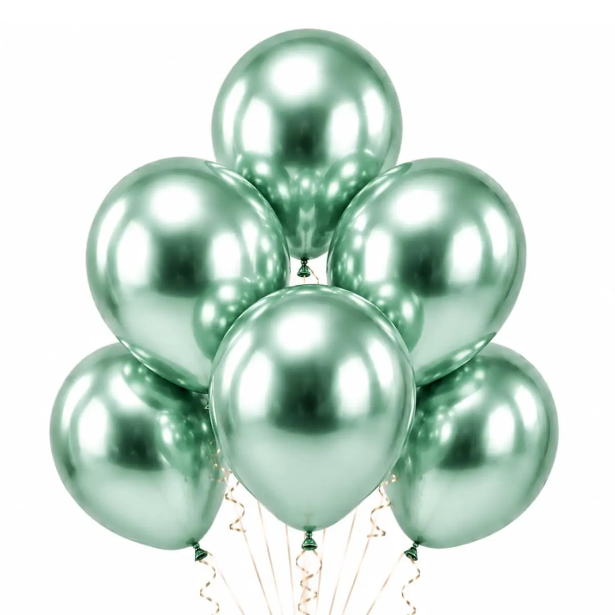 Balões de Látex Cromado Metalizado, 10 Polegadas, 50 Unidades, para Festas e Decoração (VERDE) - 1
