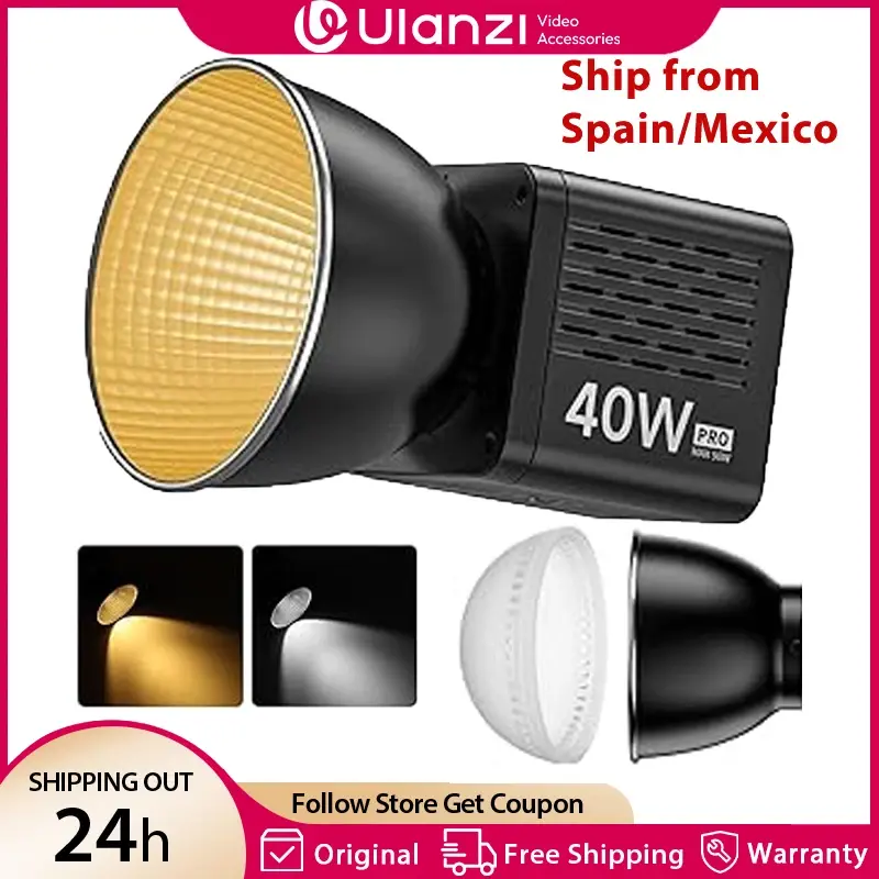 Ulanzi L023 40W Pro Luz de vídeo LED portátil Bi-Color COB Luz de estúdio fotográfico 2500K-6500K 3400mAh para transmissão ao vivo de vídeo - 1