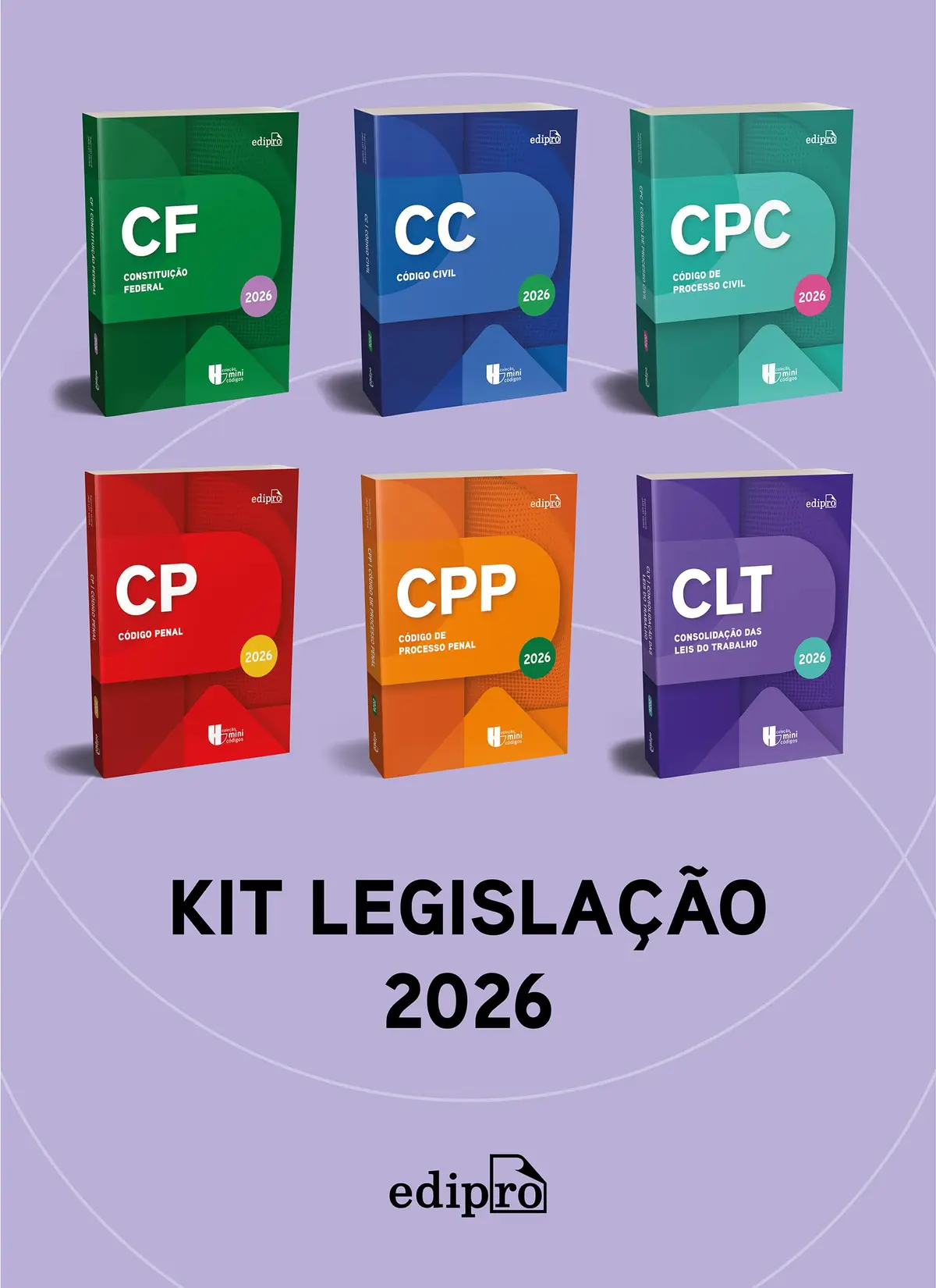 Kit Legislação 2026 – Constituição Federal 2026 + CLT 2026 + Código Civil 2026 + Código de Processo Civil 2026 + Código Penal 2026 + Código de Processo Penal 2026 - 1