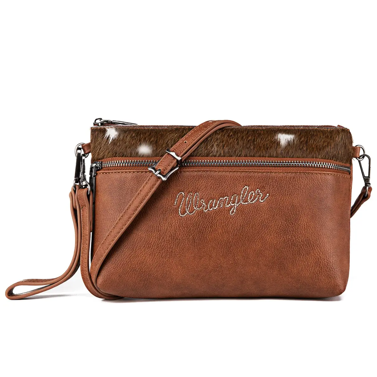 Bolsa tiracolo feminina Wrangler Western de couro bovino