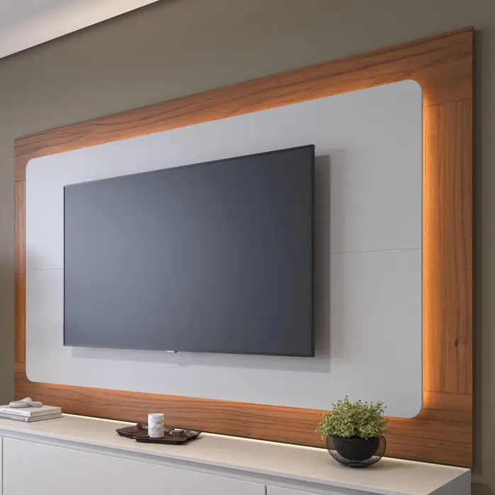 Painel para TVs até 75 Polegadas Oslo 220cm Canella c/ Off-White - 1