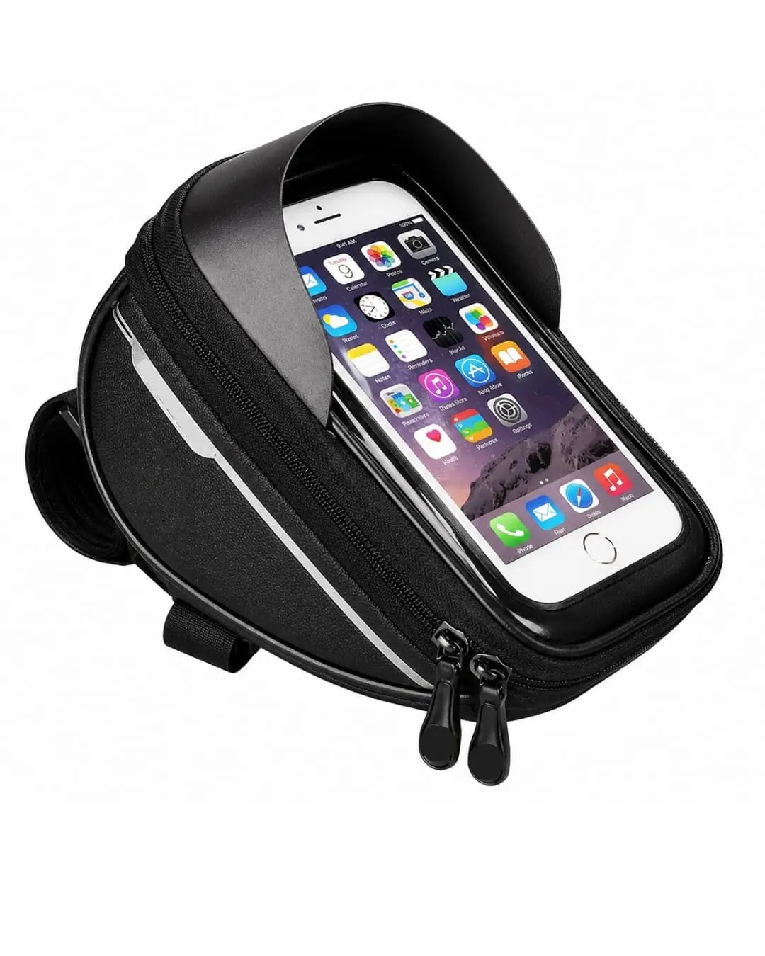Bolsa de Guidão para Bicicleta Impermeável com Suporte para Celular