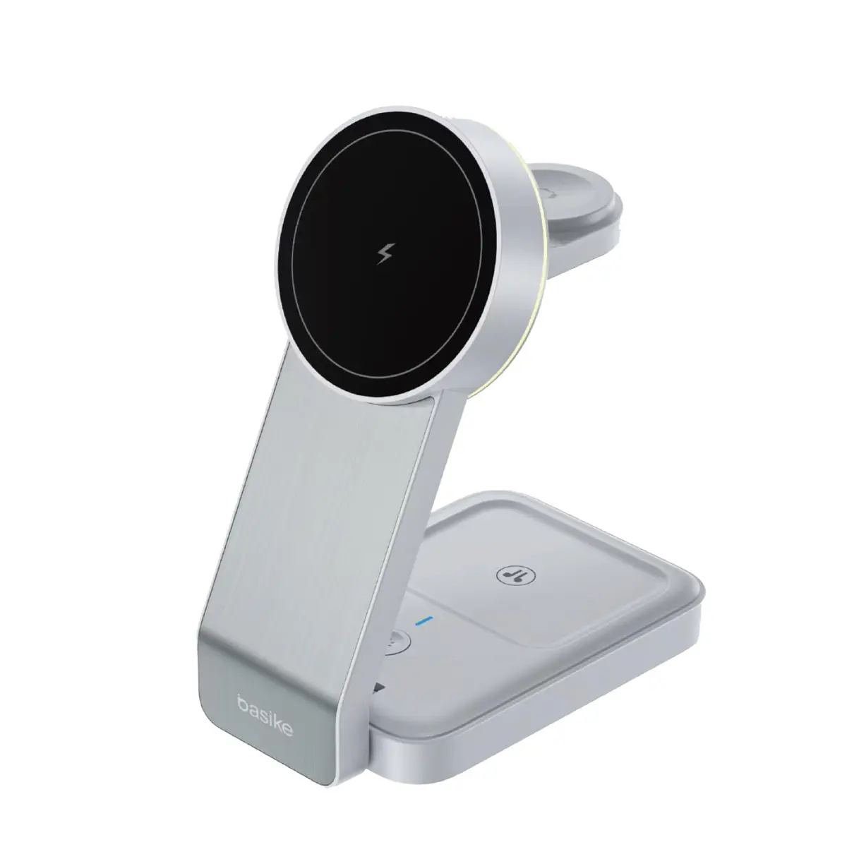 Carregador Sem Fio 3 em 1 15W Dobrável Rápido, Estação Indução Wireless, Compatível com iPhone, iWatch e AirPods, BA-WXC149 (branco)