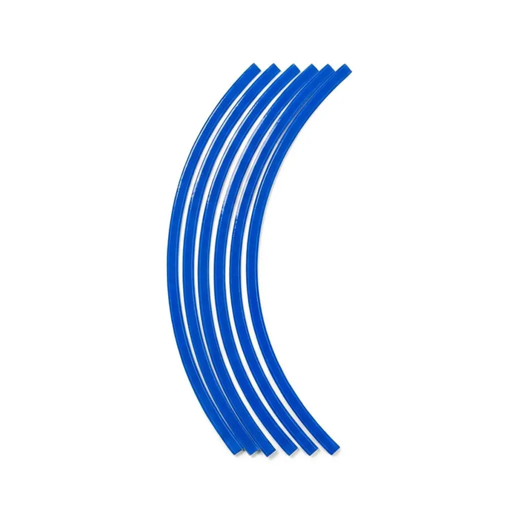 Kit Friso Adesivo Refletivo para Rodas (16 Peças) p/Moto e Carro até Aro 18 – Alta Reflexão, Impermeável, Fácil Aplicação (AZUL)