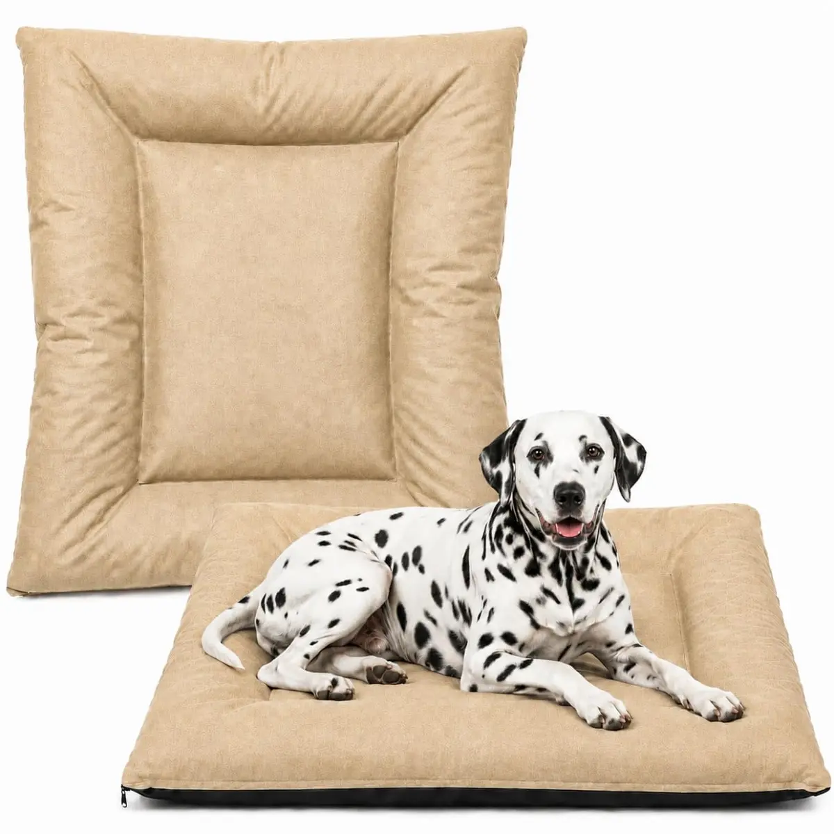 Colchonete Pet Sued Impermeável Lavável Cachorro e Gato BEGE CLARO MÉDIO | Lavável, Tamanho Médio e Grande, Para Cães e Gatos, Material Suede, Impermeável