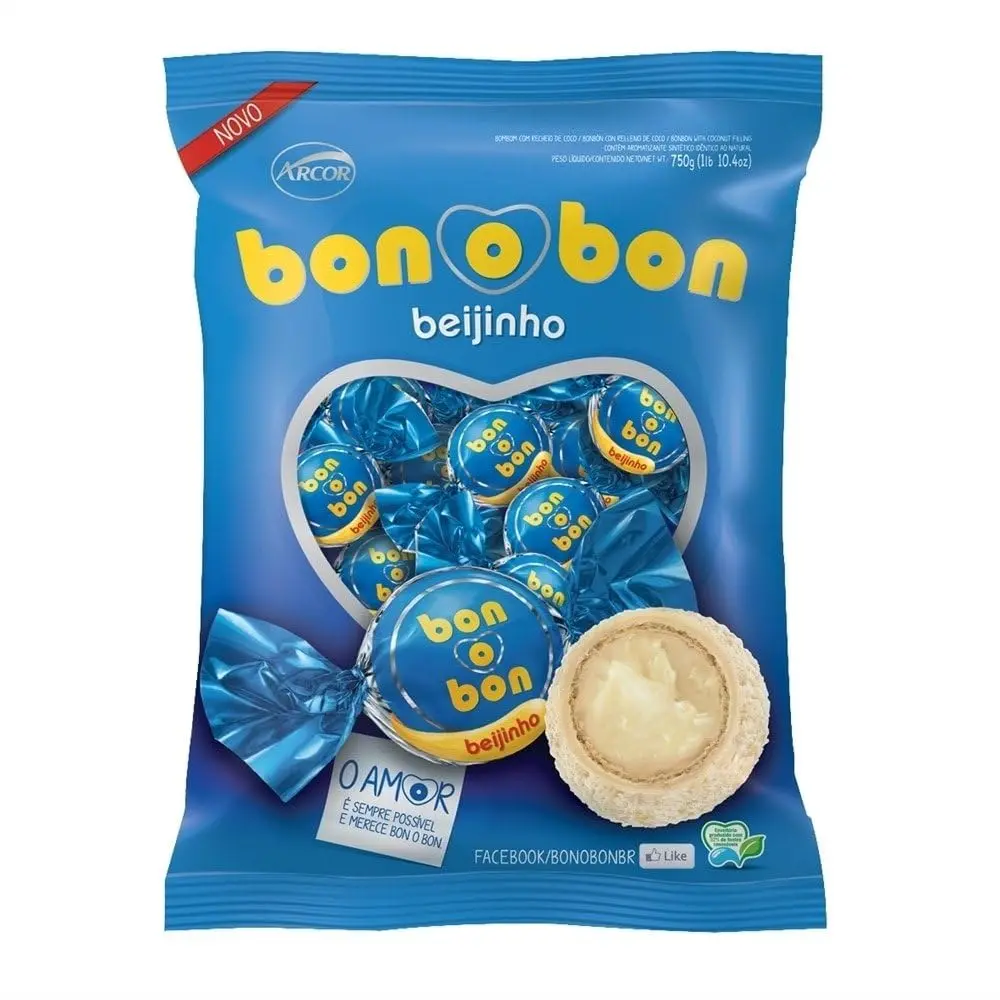 Wafer Bonobon Beijinho 50 unidades de 15g