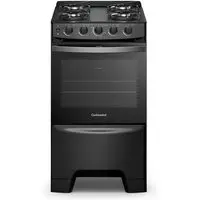 Fogão 4 Bocas Continental Preto Automático com TOPLimpaFácil e Mesa de Vidro (FC4FP) - Bivolt