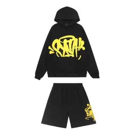 Conjunto Syna World Central Cee Preto e Amarelo Streetwear envio imediato - 1
