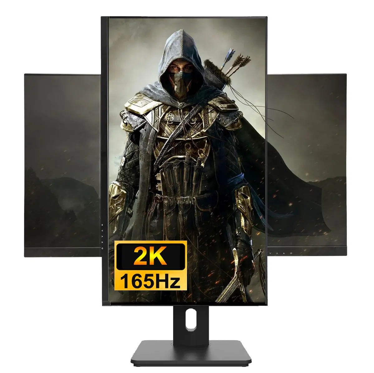 FYHXele 27" Gamer Monitor de jogos de 2K 165Hz QHD 2560x1440 IPS, 1ms, VESA, Alto-falante, Sincronização livre, 2xHDMI2.0, 2xDP1.4, 1xUSB, 95% DCI-P3, HDR400, Elevador e giratório