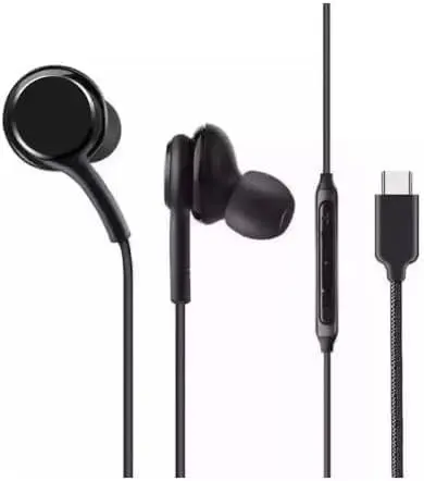 Fone de Ouvido com Fio Premium Tipo-C, Som Balanceado, com Microfone e Volume, Anti-Ruído (Até 99,15%), Cabo Anti-Emaranhamento - Compatível com Samsung, Motorola, LG e Smartphones USB-C - Preto - 1