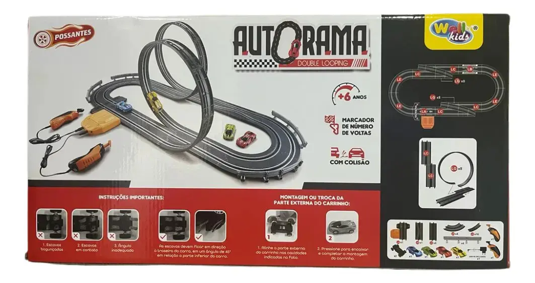 Pista Autorama Elétrica Com 3,40 Metros Double Looping thumbnail 3