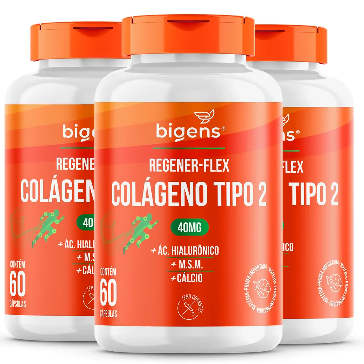 Bigens Regener Flex, Colágeno Tipo 2, 40mg, M.S.M, 3x 60 Cápsulas