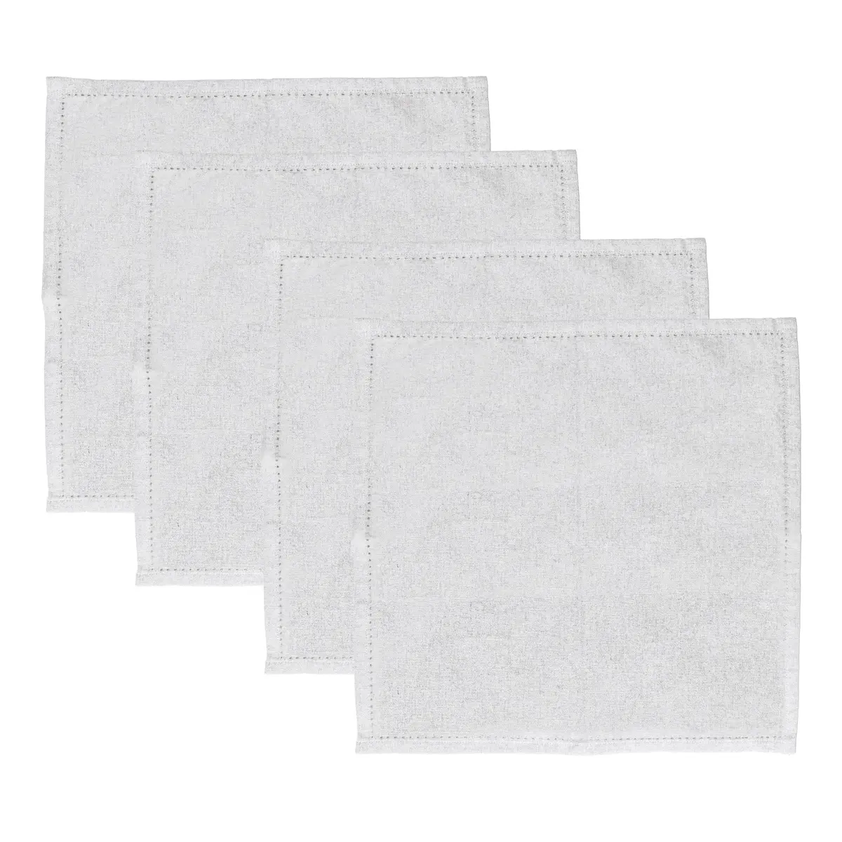 LYOR - Conjunto 4 Guardanapos Momentos 40cm x 40cm Cinza Algodão