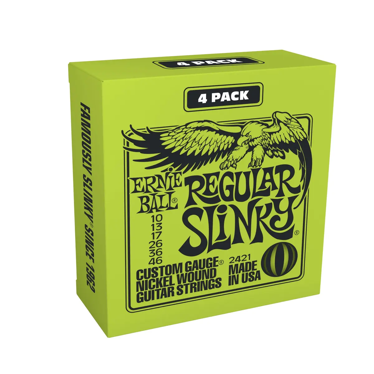 Ernie Ball Regular Slinky Nickel Wound Electric Guitar Strings Amazon Exclusive 4-Pack - 10-46 Gauge - 1
