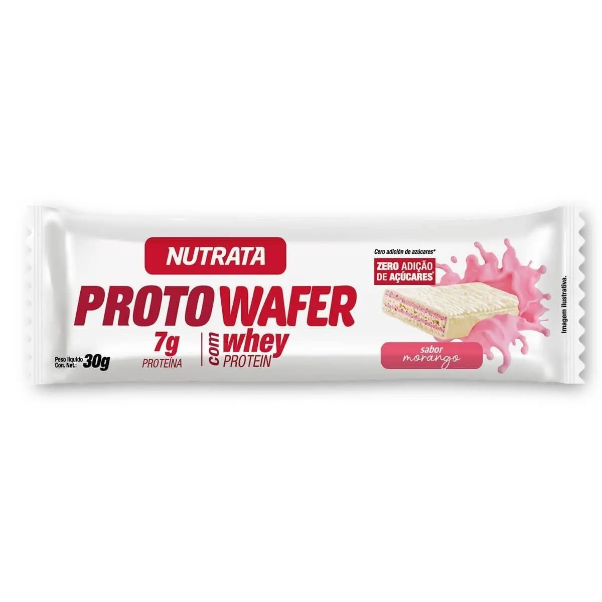 Nutrata Proto Wafer 30g display c/ 12 wafers - Morango